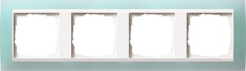214395 - Gira Event Рамка на 4 поста, полупрозрачная салатовая матовая, центральная вставка белая