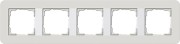215411 - Gira E3 Рамка на 5 постов, светло-серый/бел. глянцевый