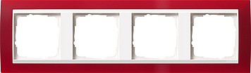 214398 - Gira Event Рамка на 4 поста, полупрозрачная красная матовая, центральная вставка белая