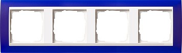 214399 - Gira Event Рамка на 4 поста, полупрозрачная синяя матовая, центральная вставка белая