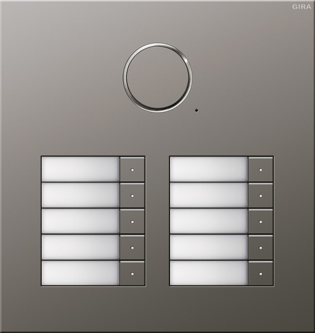 251020 - Gira Дверная аудиодомофонная станция Сталь на 10 абонентов