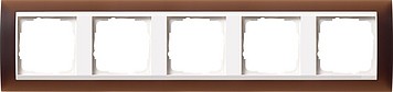 215331 - Gira Event Рамка на 5 постов, полупрозрачная коричневая, центральная вставка белая