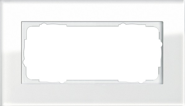 100212 - Gira Esprit  Рамка на 2 поста без перегородки, белое стекло