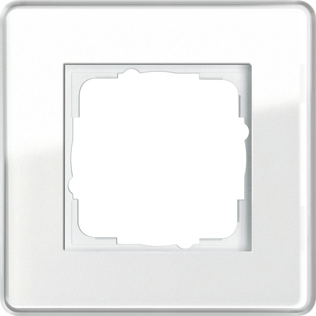 211512 - Gira Esprit Glass С Рамка на 1 пост,  белое стекло