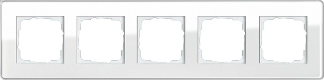 215512 - Gira Esprit Glass C Рамка на 5 постов,  белое стекло