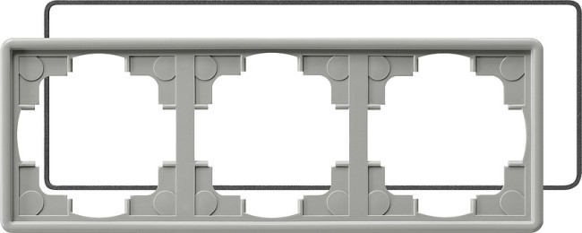 25342 - Gira Рамка тройная с уплотнительной вставкой серый