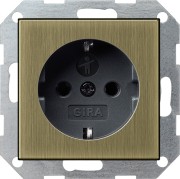 4453603 - Gira System55 Розетка со шторками 2K+З; 16А; 250В~, бронза/антрацит