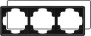 25347 - Gira Рамка тройная с уплотнительной вставкой черный