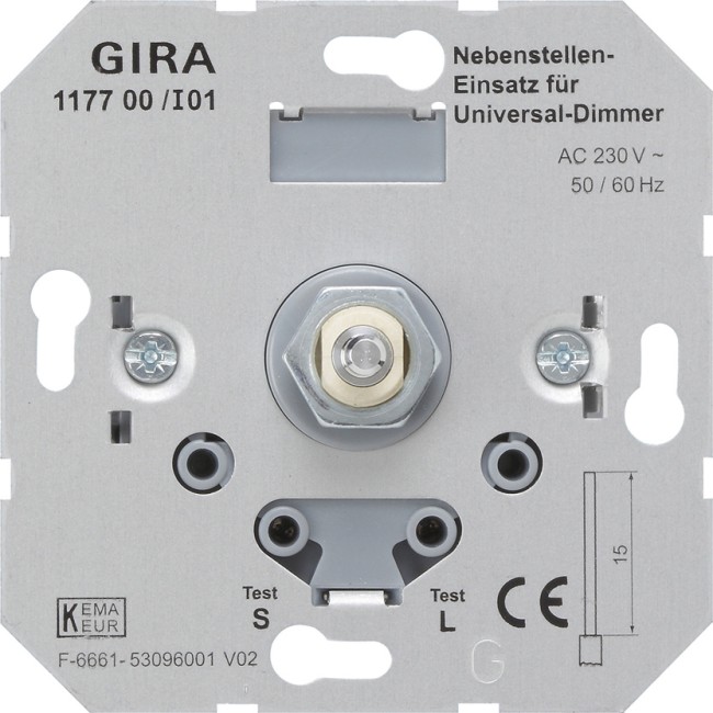 117700 - Gira Механизм дополнительн. поста включения для универсальн. светорегулятора