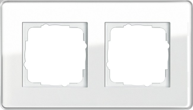 212512 - Gira Esprit Glass C Рамка на 2 поста,  белое стекло