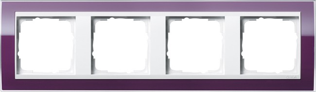 214753 - Gira Event Clear Рамка на 4 поста, темно-фиолетовая глянцевая, центральная вставка белая