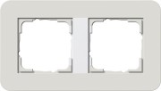 212411 - Gira E3  Рамка на 2 поста, светло-серый/бел. глянцевый