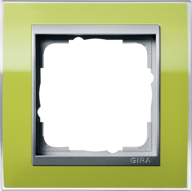 211746 - Gira Event Clear Рамка на 1 пост, зелёная глянцевая, центральная вставка алюм.