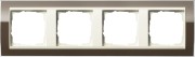 214761 - Gira Event Clear Рамка на 4 поста, коричневая глянцевая, центральная вставка кремовая