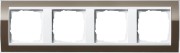 214763 - Gira Event Clear Рамка на 4 поста, коричневая глянцевая, центральная вставка белая