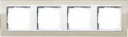 214773 - Gira Event Clear Рамка на 4 поста, песочная глянцевая, центральная вставка белая