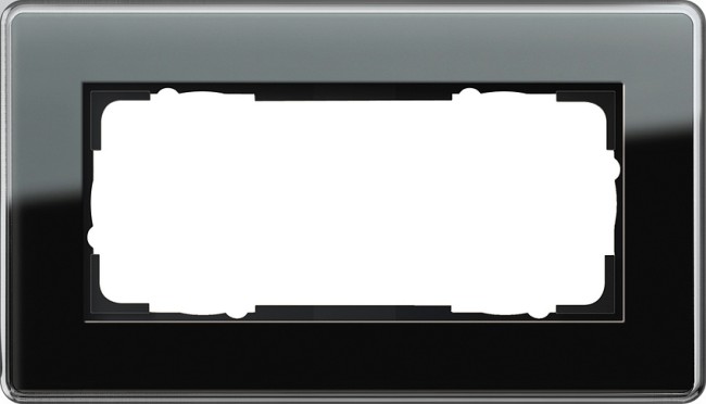 1002505 - Gira Esprit Glass C Рамка на 2 поста без перегородки, черное стекло