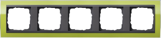 215748 - Gira Event Clear Рамка на 5 постов, зелёная глянцевая, центральная вставка антрацит