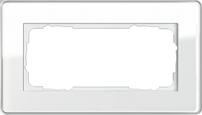 1002512 - Gira Esprit Glass C Рамка на 2 поста без перегородки, белое стекло