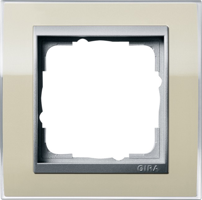 211776 - Gira Event Clear Рамка на 1 пост, коричневая глянцевая, центральная вставка алюм.