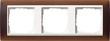 213331 - Gira Event Рамка на 3 поста, полупрозрачная коричневая, центральная вставка белая