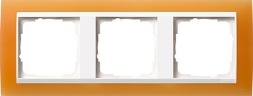 213397 - Gira Event Рамка на 3 поста, полупрозрачная оранжевая матовая, центральная вставка белая