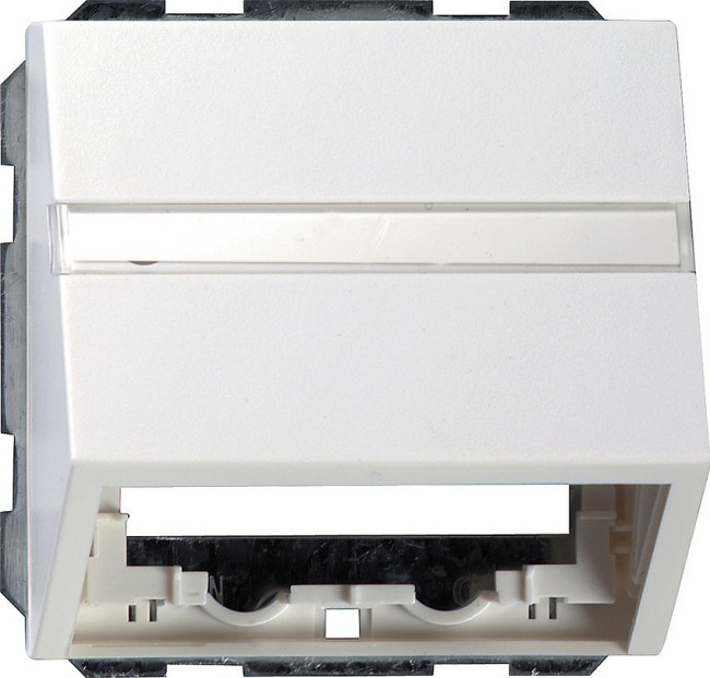 870112 - Gira F100 Накладка с опорной пластиной для розеток средств связи, глянцевый белый