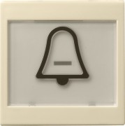 21701 - Gira System55 Клавиша на 1 пост с полем для надписи 37*47 мм  и символом "звонок", глянцевый кремовый
