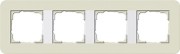 214417 - Gira E3 Рамка на 4 поста, песочный/бел. глянцевый
