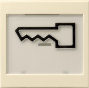21801 - Gira System55 Клавиша на 1 пост с полем для надписи 37*47 мм  и символом "дверь", глянцевый кремовый