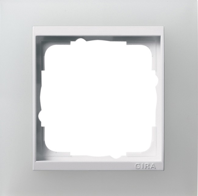 211334 - Gira Event Рамка на 1 пост, полупрозрачная белая матовая, центральная вставка белая