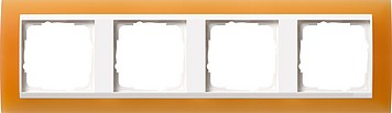 214397 - Gira Event Рамка на 4 поста, полупрозрачная оранжевая матовая, центральная вставка белая