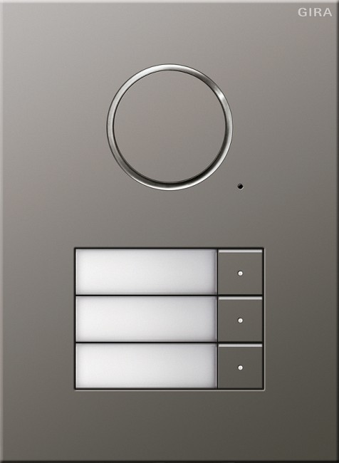 250320 - Gira Дверная аудиодомофонная станция Сталь на 3 абонента