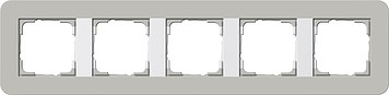 215412 - Gira E3 Рамка на 5 постов, серый/бел. глянцевый