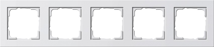 21529 - Gira E2 Рамка на 5 постов, белая глянцевая