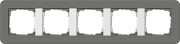 215413 - Gira E3 Рамка на 5 постов, темно-серый/бел. глянцевый
