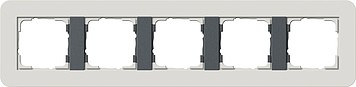 215421 - Gira E3 Рамка на 5 постов, светло-серый/антрацит