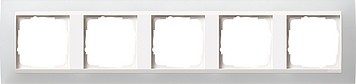 215334 - Gira Event Рамка на 5 постов, полупрозрачная белая матовая, центральная вставка белая