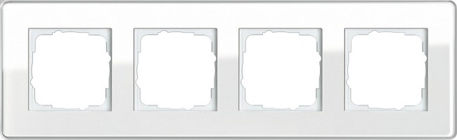 214512 - Gira Esprit Glass C Рамка на 4 поста,  белое стекло