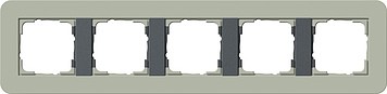 215425 - Gira E3 Рамка на 5 постов, серо-зеленый/антрацит