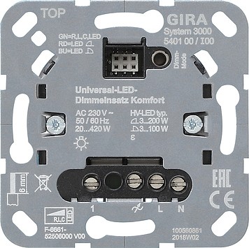 540100 - Gira System55 Вставка универсального LED светорегулятора Komfort S3000