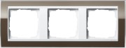 213763 - Gira Event Clear Рамка на 3 поста, коричневая глянцевая, центральная вставка белая