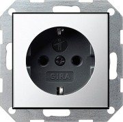 4453605 - Gira System55 Розетка со шторками 2K+З; 16А; 250В~, хром/антрацит
