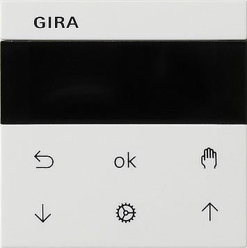 536603 - Gira System55 Накладка с дисплей таймера жалюзи System 3000, глянцевый белый