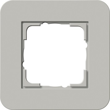 211412 - Gira E3 Рамка на 1 пост, серый/бел. глянцевый