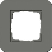 211413 - Gira E3 Рамка на 1 пост, темно-серый/бел. глянцевый