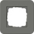 211413 - Gira E3 Рамка на 1 пост, темно-серый/бел. глянцевый