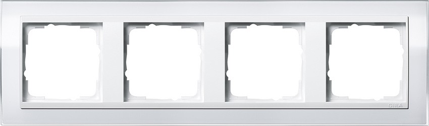 214723 - Gira Event Clear Рамка на 4 поста, белая глянцевая, центральная вставка белая