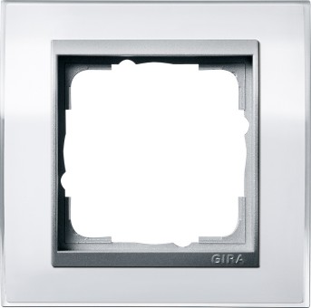 211726 - Gira Event Clear Рамка на 1 пост, белая глянцевая, центральная вставка алюм.