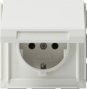 45466 - Gira TX_44 Розетка 2К+З 16 А, 250 В~ с крышкой, белый